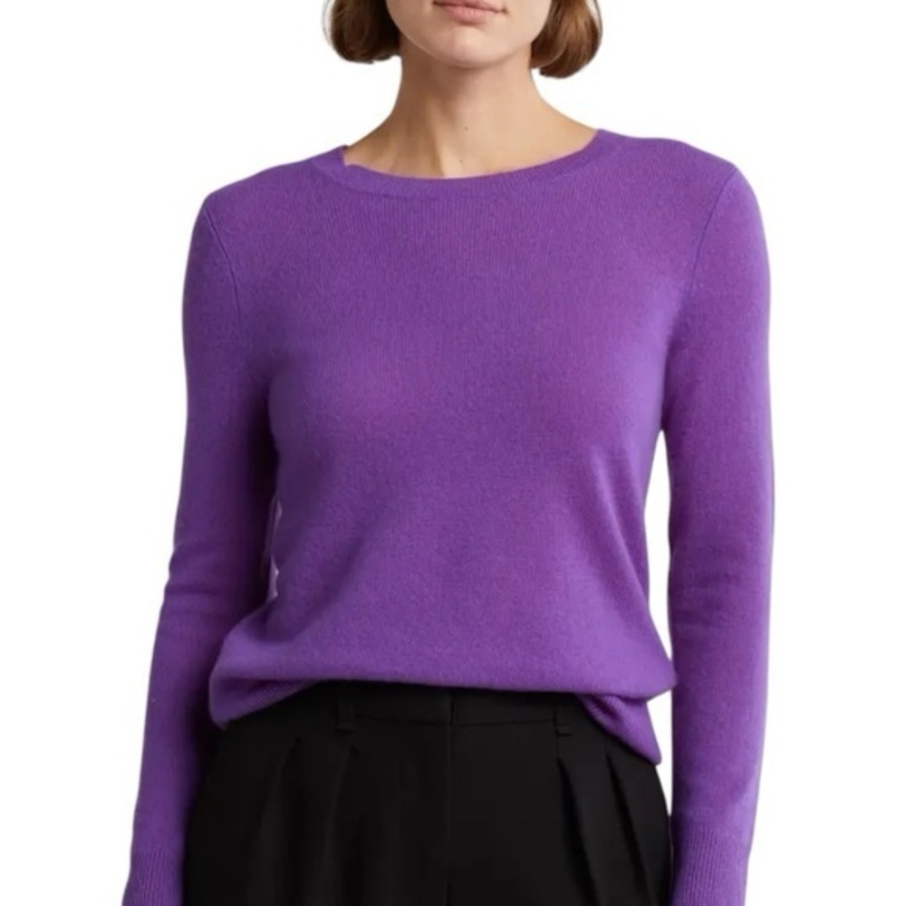 Nordstrom Cashmere Purple Crew Neck Sweater